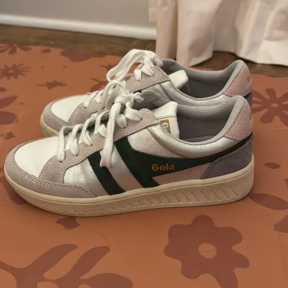 Gola Women's White, Gray, and Green Sneakers